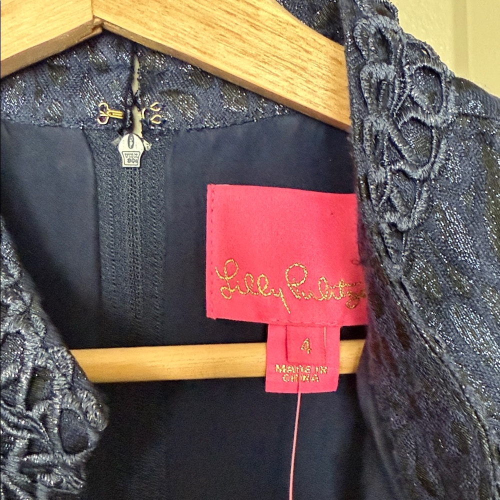 Lilly Pulitzer Franci Sleeveless Mini Dress in True Navy Jacquard | NWT Size 4 - Picture 11 of 14